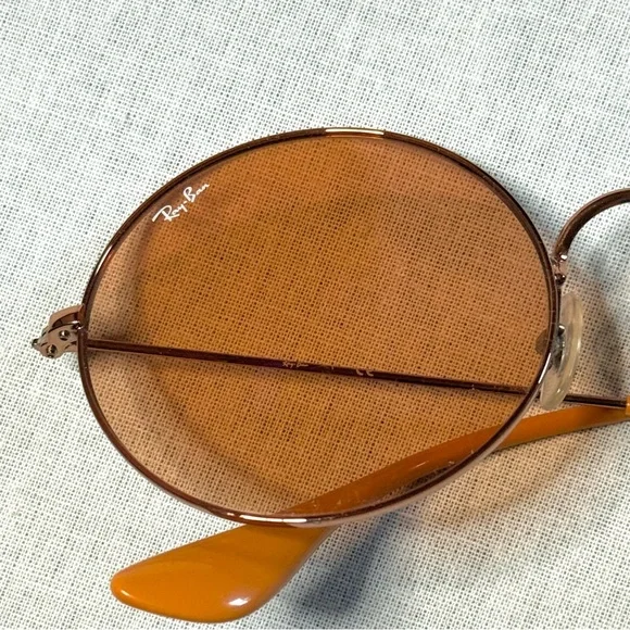 Ray-Ban Orange Round Sunglasses with Matching Brown Case Ray-Ban | Accessories | Rayban Round Metal Sunglasses With  main image 2